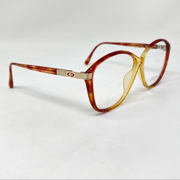 VINTAGE CHRISTIAN DIOR big Eyeglasses Frame 80'S 2531 32 GOLD Germany big 60mm - Picture 2 of 11